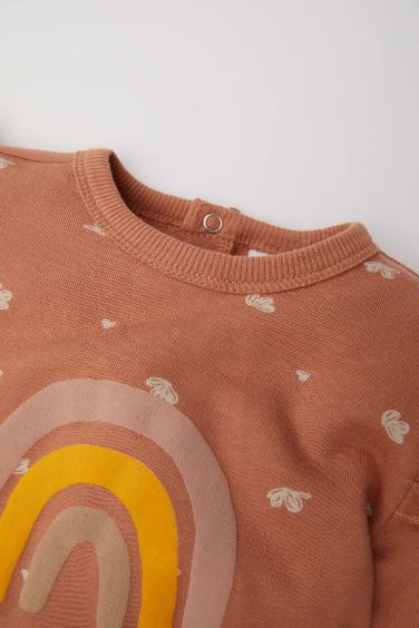 Baby Girl Newborn Printed Thick Jumpsuit