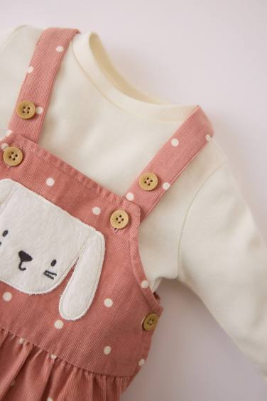 Baby Girl Long Sleeve Top Overalls 2 Piece Set