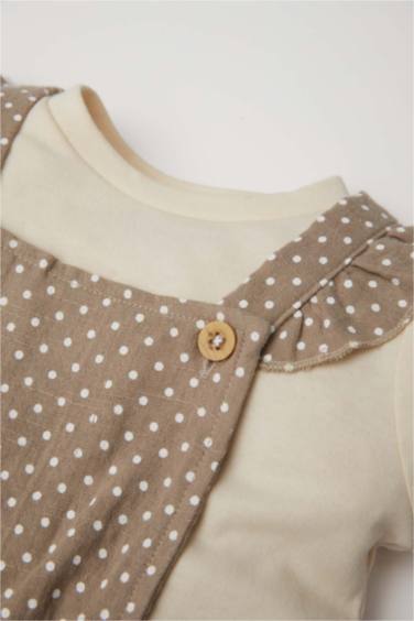Baby Girl Polka Dot Long Sleeve Muslin 3 Piece Set