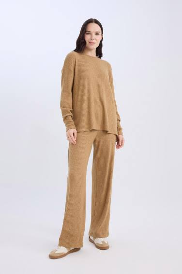 Pantolon Traditional Flare Fit Düz Paça Fitilli Kaşkorse