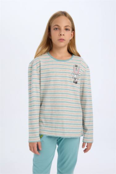 Girl Looney Tunes Regular Fit Long Sleeve 2 Piece Pajama Set