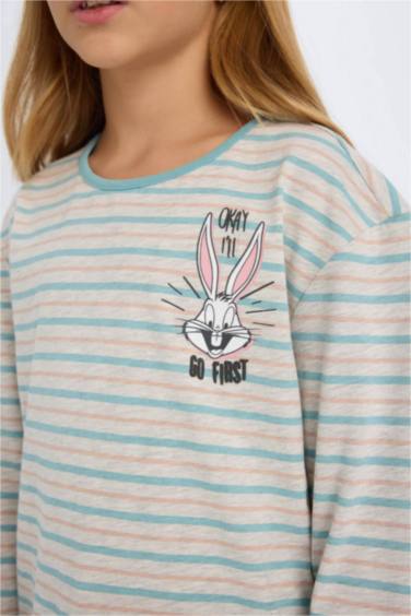 Girl Looney Tunes Regular Fit Long Sleeve 2 Piece Pajama Set