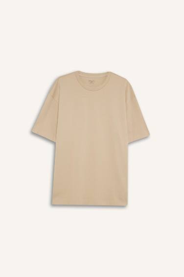 Boxy Fit Crew Neck Basic Short Sleeve T-Shirt