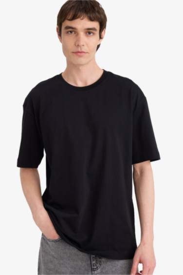 Boxy Fit Crew Neck Basic Short Sleeve T-Shirt