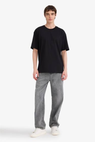 Boxy Fit Crew Neck Basic Short Sleeve T-Shirt