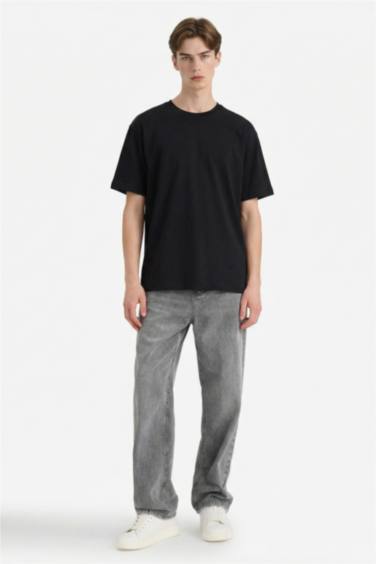 Boxy Fit Crew Neck Basic Short Sleeve T-Shirt