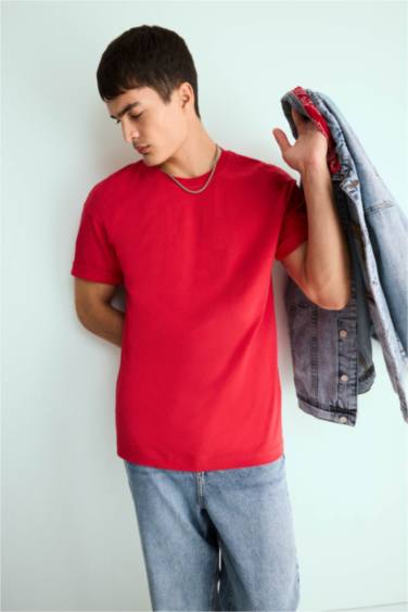 Boxy Fit Crew Neck Short Sleeve T-Shirt