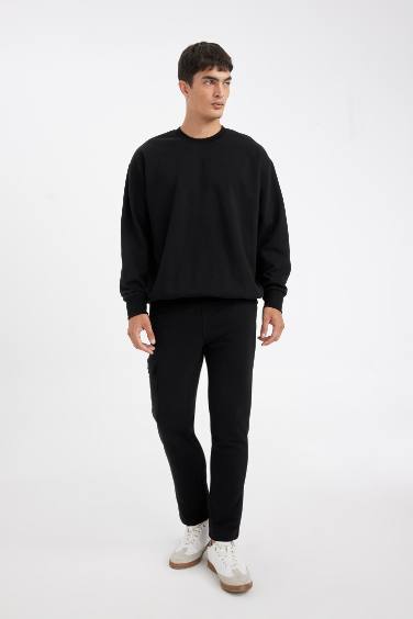 بنطلون سويت بانتس اسود سليم فيت برجل عادية