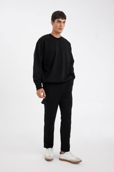بنطلون سويت بانتس اسود سليم فيت برجل عادية