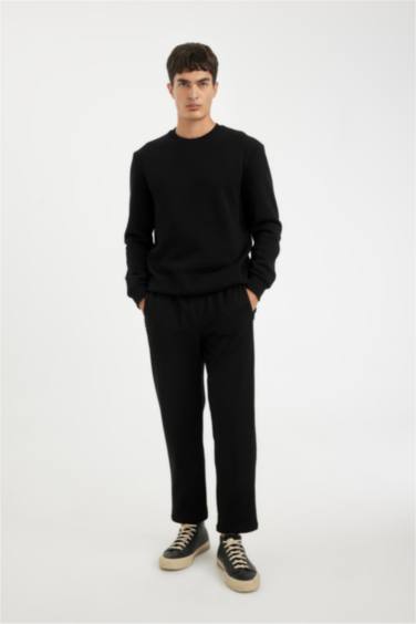 Pantalon de suvêtement noir slim à coupe droite