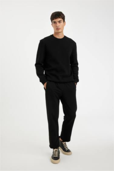 Pantalon de suvêtement noir slim à coupe droite