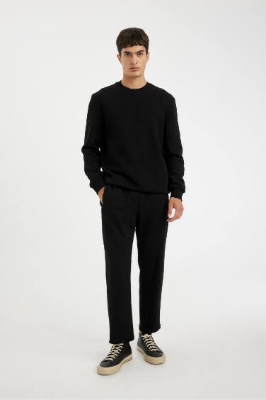 Pantalon de suvêtement noir slim à coupe droite