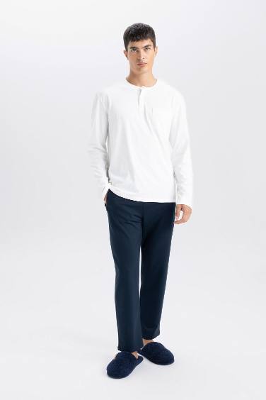 Slim Fit Regular Hem Zipper Thin Sweatshirt Fabric Trousers