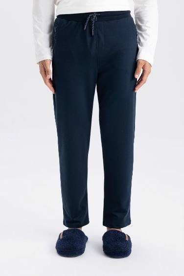 Slim Fit Regular Hem Zipper Thin Sweatshirt Fabric Trousers