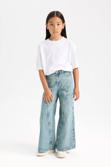 Girl Wide Leg Cargo Pants