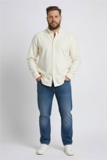 Regular Fit Polo Yaka Pamuklu Uzun Kollu Gömlek