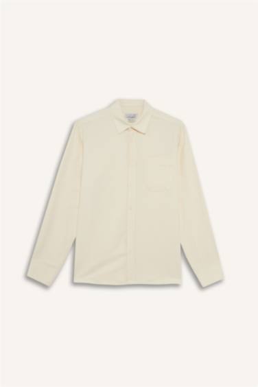 Regular Fit Polo Yaka Pamuklu Uzun Kollu Gömlek