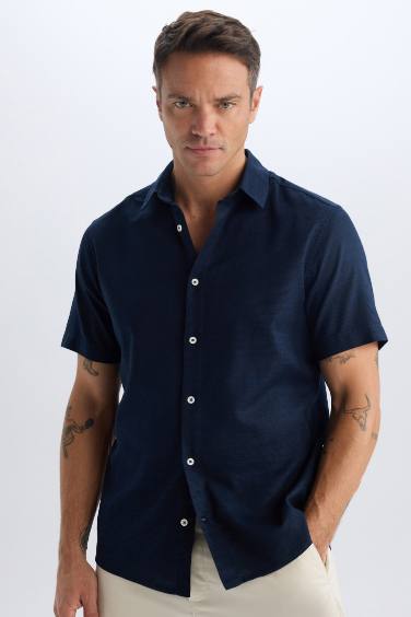 Regular Fit Polo Collar Short Sleeve Shirt