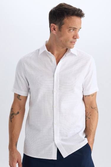 Regular Fit Polo Collar Short Sleeve Shirt