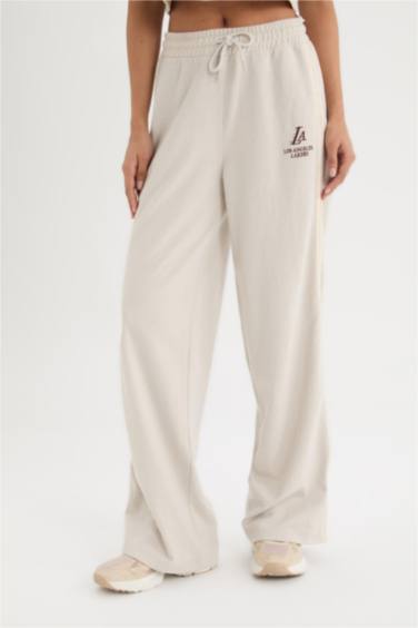 Широкие брюки NBA Los Angeles Lakers средней длины из ткани пике