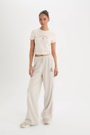 DeFactoFit NBA Los Angeles Lakers Slim Crop Fit Sports T-Shirt