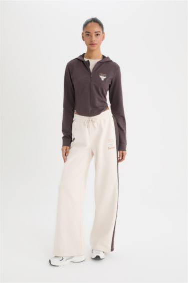 DeFactoFit NBA Chicago Bulls Штаны Wide Leg С Широкими Штанинами Стандартной Длины