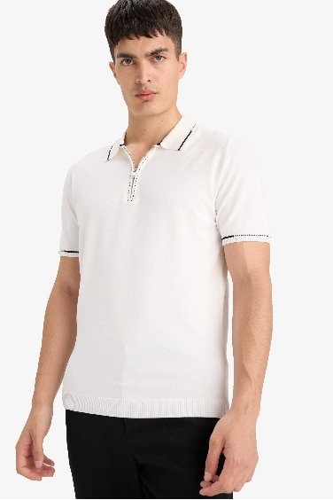 Standard Fit Knit Short Sleeve Polo Shirt