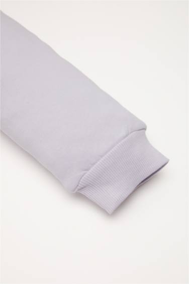 Kız Bebek 2'li Takım Baskılı Sweatshirt Beli Lastikli Jogger Eşofman Altı