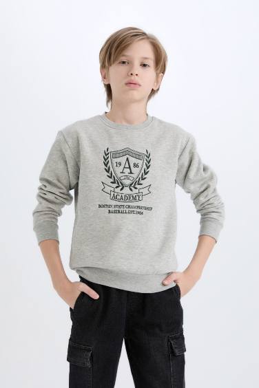 Boy Regular Fit Crew Neck Printed Sweatshirt