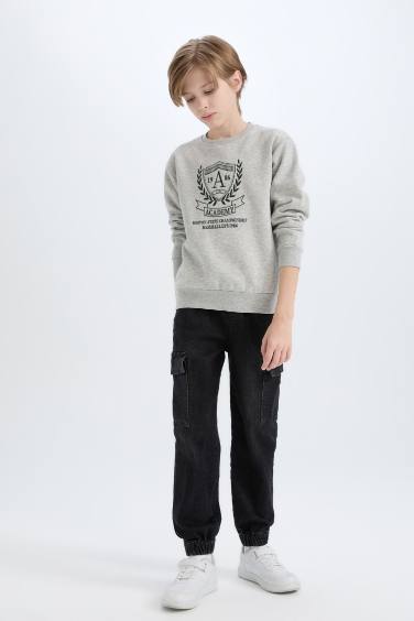 Boy Regular Fit Crew Neck Printed Sweatshirt
