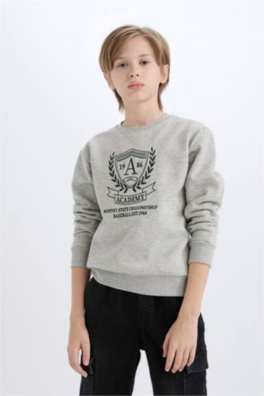 Boy Regular Fit Crew Neck Printed Sweatshirt