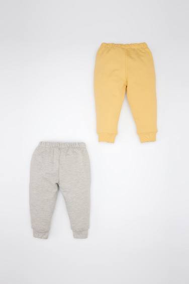 Erkek Bebek Beli Lastikli Basic Düz 2'li Eşofman Altı