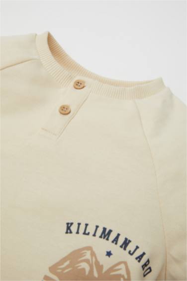 Erkek Bebek 2'li Takım Baskılı Sweatshirt Eşofman Altı