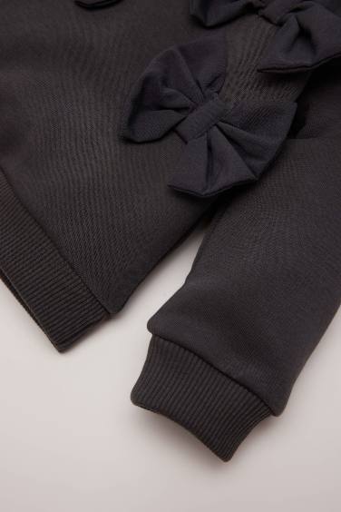 Baby Girl Crew Neck Bow Sweatshirt