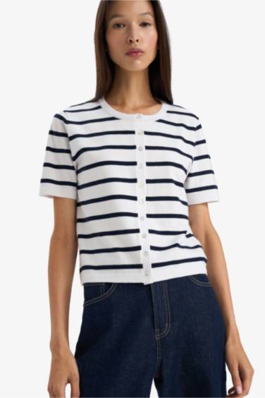 Regular Fit Crew Neck Cardigan