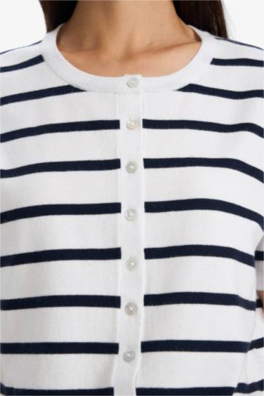 Regular Fit Crew Neck Cardigan