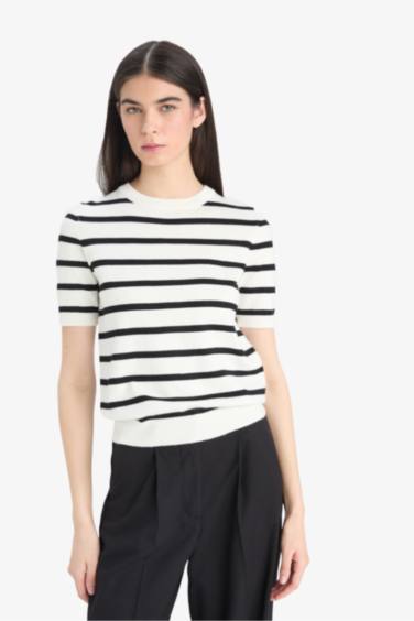 Regular Fit Crew Neck Striped Pullover