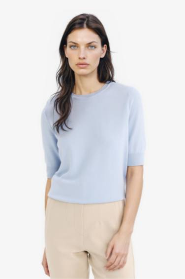 Regular Fit Crew Neck Basic Knitted Pullover