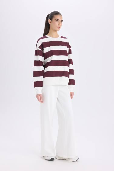 Standart Fit Jogger Kalın Kışlık Eşofman Altı Basic Düz Beli Lastikli Geniş Paça Uzun Boy