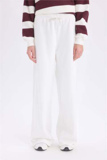 Standart Fit Jogger Kalın Kışlık Eşofman Altı Basic Düz Beli Lastikli Geniş Paça Uzun Boy