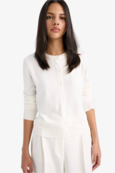 Basıc Düğmeli Triko Hırka - Görsel 6