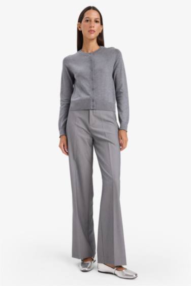 Regular Fit Crew Neck Cardigan