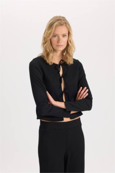 T-Shirt à Manches Longues à Col Rond Coupe Régulière