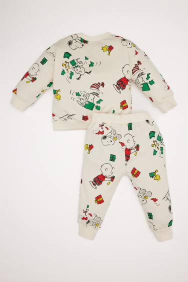 Ensemble Sweatshirt à col rond avec imprimé Snoopy et Jogging pour bébé garçon