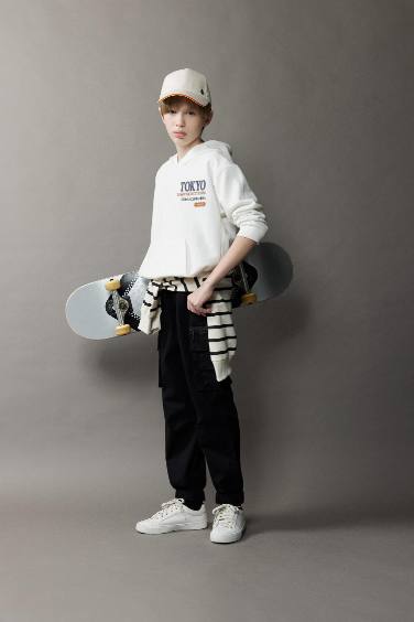 Erkek Çocuk Kargo Jogger Standart Paça Gabardin Pantolon