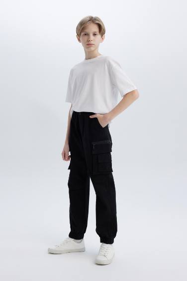 Erkek Çocuk Kargo Jogger Standart Paça Gabardin Pantolon