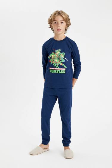 Erkek Çocuk Pijama Takım Teenage Mutant Ninja Turtles Uzun Kollu Üst Uzun Alt