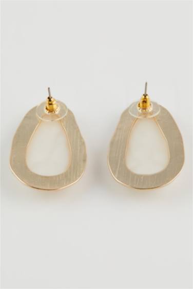 Женские золотые серьги с белыми камнями