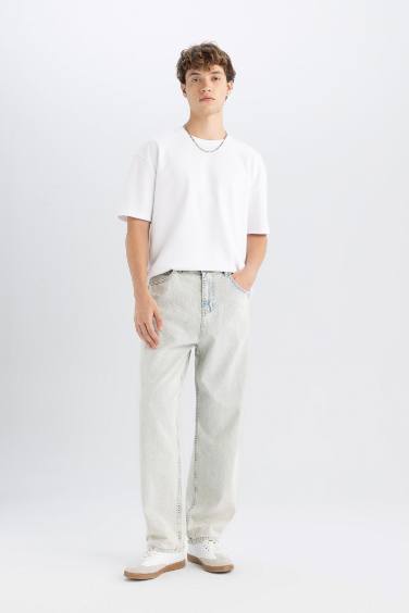 Pantalon en Jean Baggy Taille normale à jambes larges