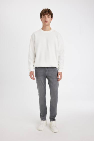 سروال جينز بيدرو سليم فيت بخصر عادي